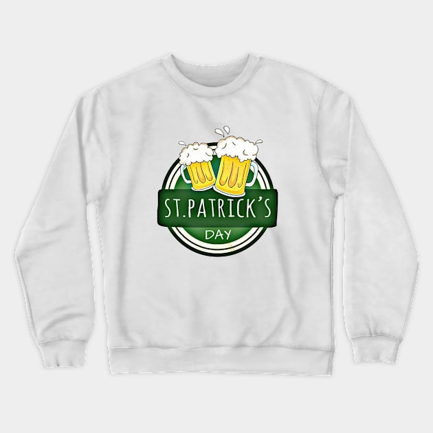 Symbol Of Patrick Day And Irish Flag Crewneck Sweatshirt by Defato